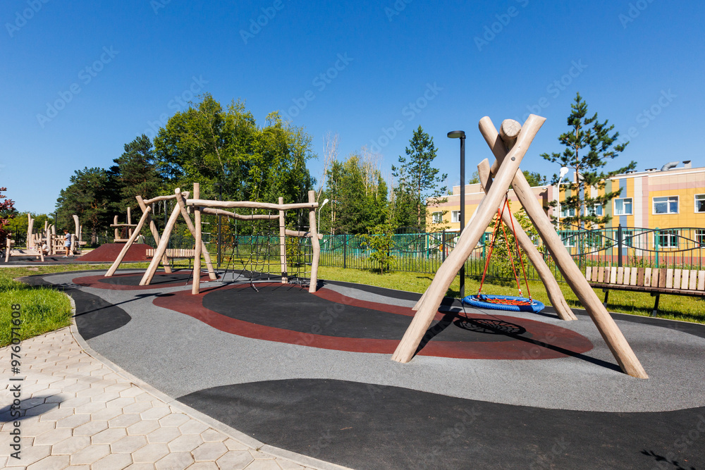 children's playground on the territory of an apartment building