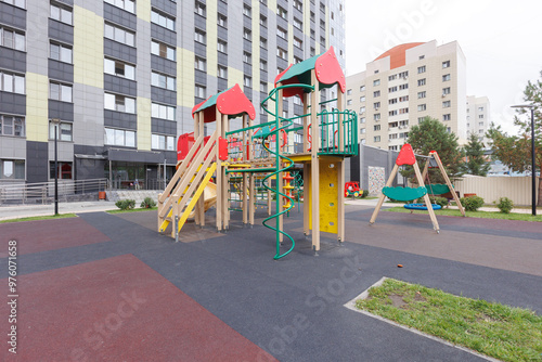 children's playground on the territory of an apartment building