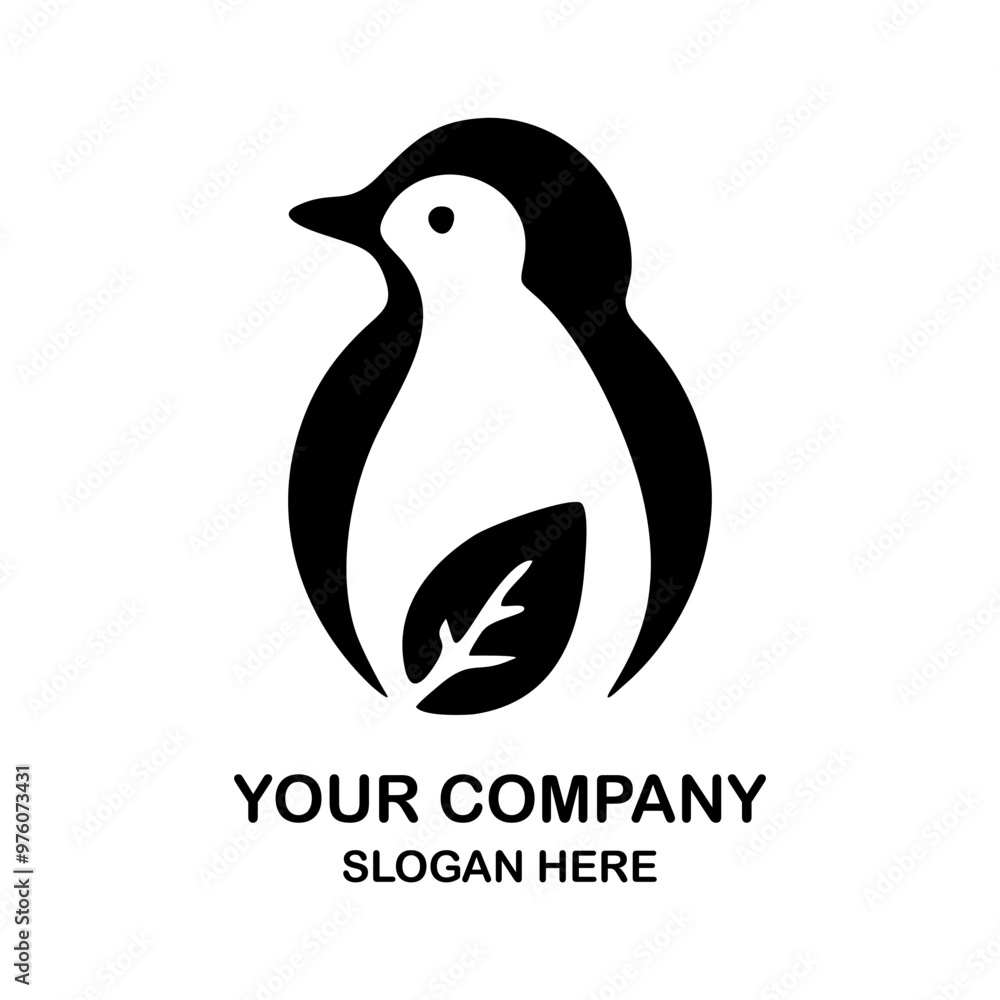 Obraz premium a black and white logo with a bird in the middle