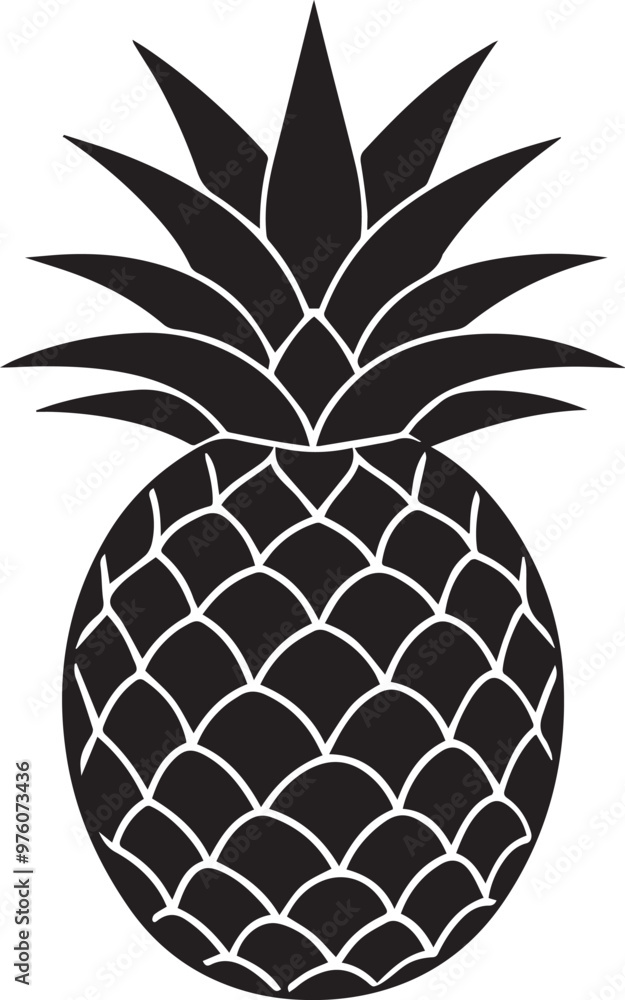 pineapple technically a fruit silhouette. pineapple technically a fruit silhouette.