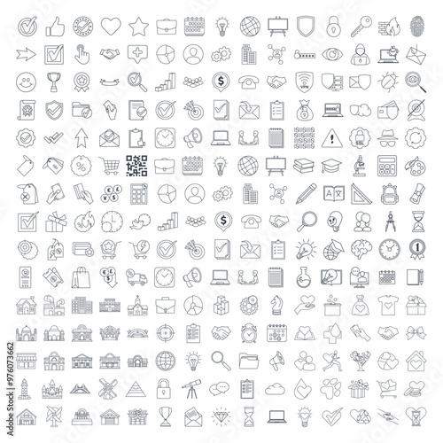 mega pack icon set symbol template for graphic and web design collection logo vector illustration