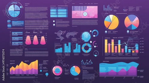 Obraz na płótnie Data Visualization, Business Reports and Charts w salonie