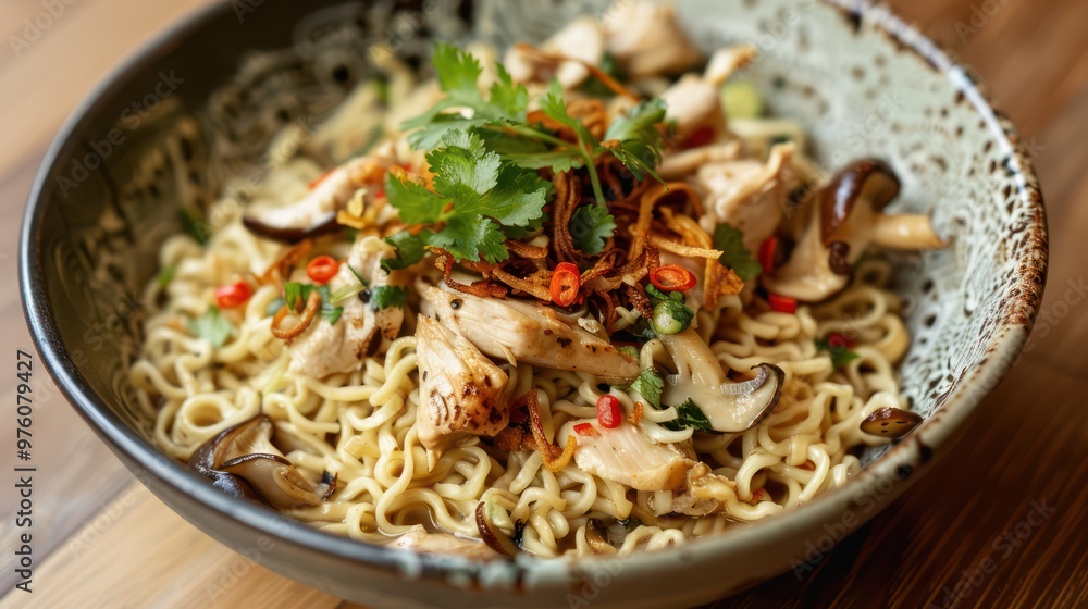 Chicken Noodle Bowl with Shiitake Mushrooms Chicken Noodle Bowl with Shiitake Mushrooms