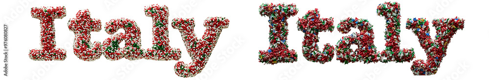 Colorful text spelling Italy Italy made from various pasta shapes, showcasing rich culinary culture of Italy. vibrant representation of Italian cuisine. Colorful text spelling Italy Italy made from various pasta shapes, showcasing rich culinary culture of Italy. vibrant representation of Italian cuisine.