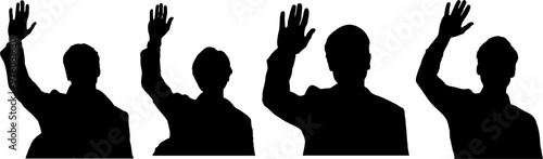 silhouette of a person,silhouette of man waving hand