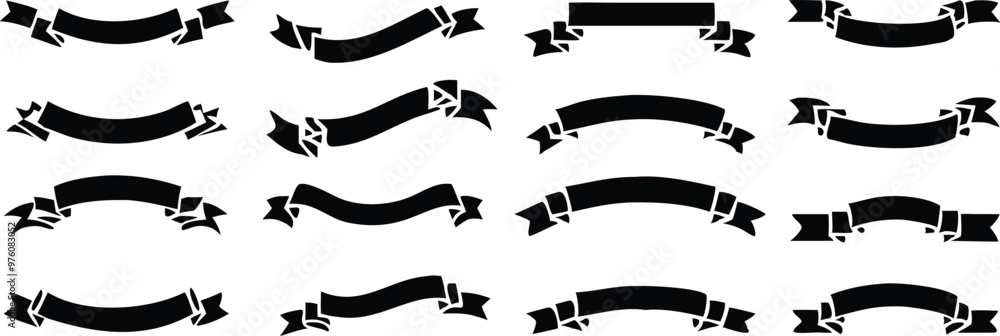Ribbon banner set. Simple ribbons. Vector illustration Ribbon banner set. Simple ribbons. Vector illustration