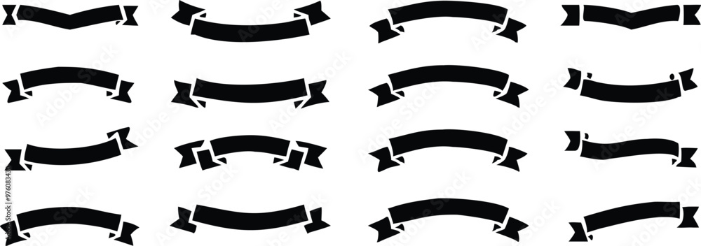 Ribbon banner set. Simple ribbons. Vector illustration Ribbon banner set. Simple ribbons. Vector illustration