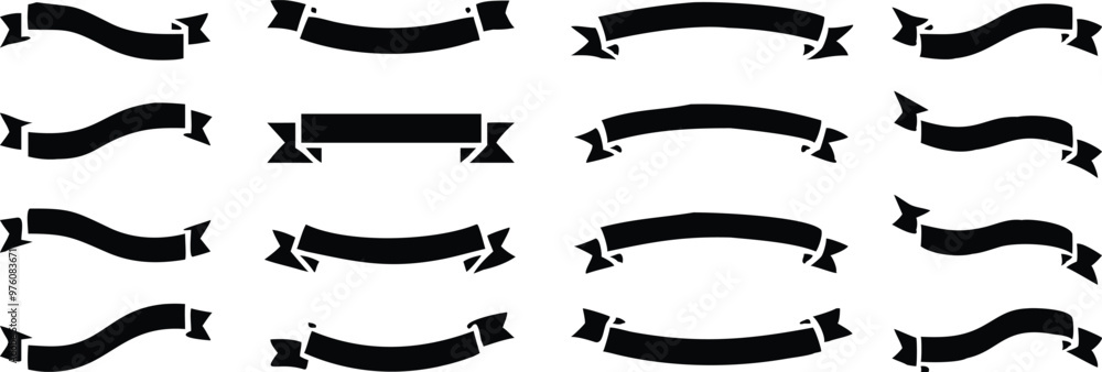 Ribbon banner set. Simple ribbons. Vector illustration Ribbon banner set. Simple ribbons. Vector illustration