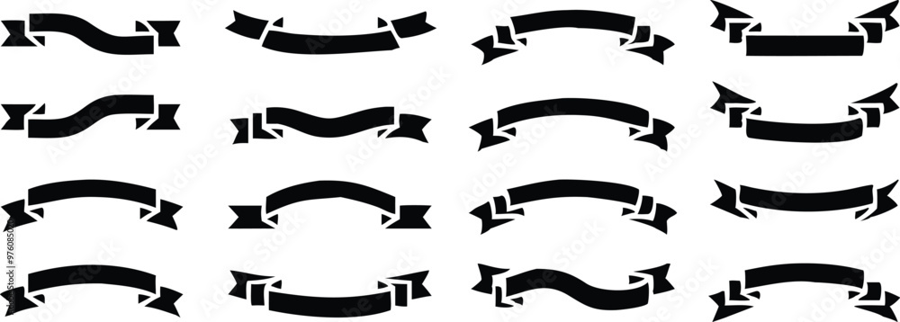 Ribbon banner set. Simple ribbons. Vector illustration Ribbon banner set. Simple ribbons. Vector illustration