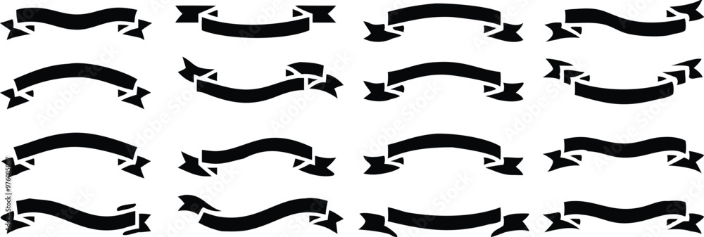 Ribbon banner set. Simple ribbons. Vector illustration Ribbon banner set. Simple ribbons. Vector illustration