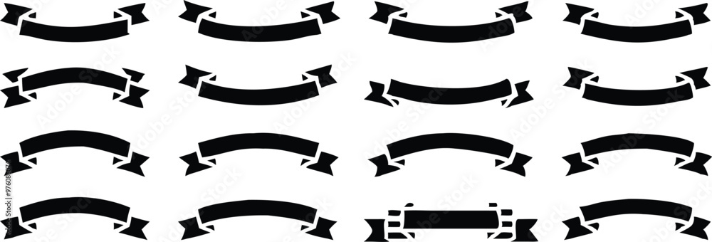 Ribbon banner set. Simple ribbons. Vector illustration Ribbon banner set. Simple ribbons. Vector illustration
