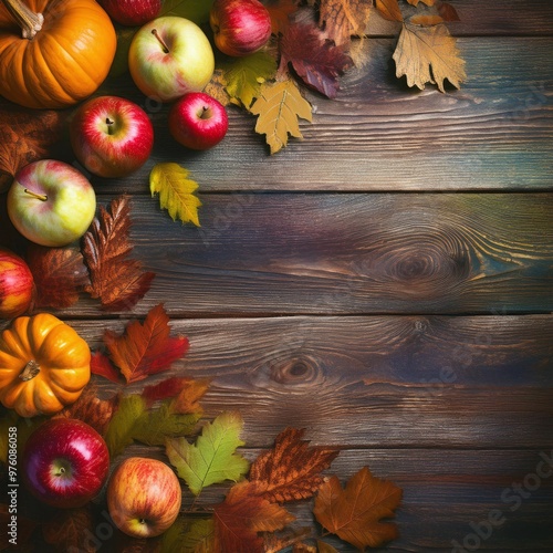 Thanksgiving Autumn Halloween background- Rustic theme. Copy space for text. Design Mockup