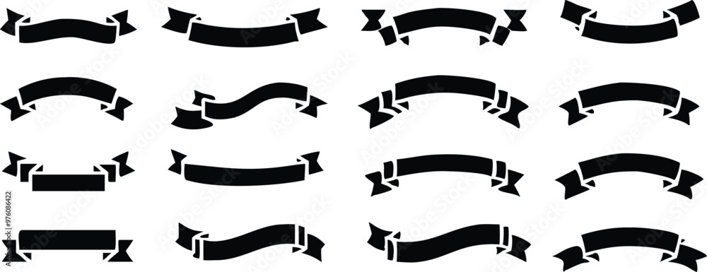 Ribbon banner set. Simple ribbons. Vector illustration Ribbon banner set. Simple ribbons. Vector illustration