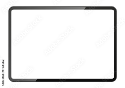 Tablet computer mockup with empty touch screen