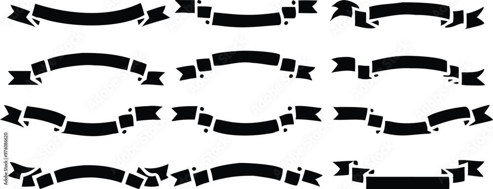 Ribbon banner set. Simple ribbons. Vector illustration Ribbon banner set. Simple ribbons. Vector illustration