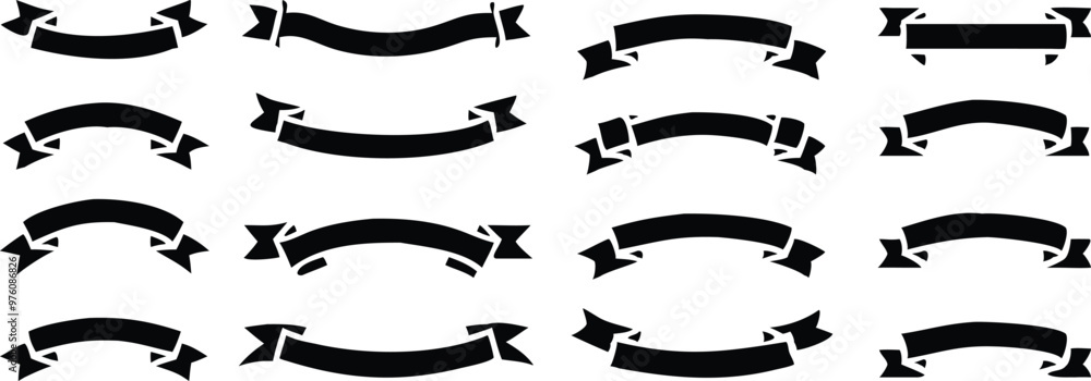 Ribbon banner set. Simple ribbons. Vector illustration Ribbon banner set. Simple ribbons. Vector illustration