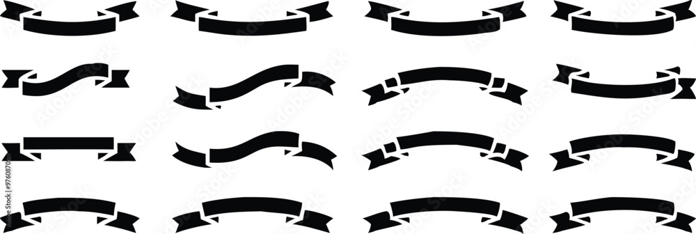 Ribbon banner set. Simple ribbons. Vector illustration Ribbon banner set. Simple ribbons. Vector illustration