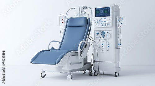 dialysis machine on white background. 