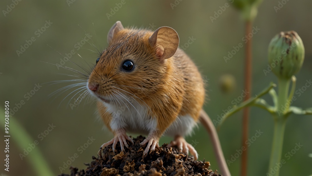 Eurasian harvest mouse (Micromys minutus). Eurasian harvest mouse (Micromys minutus).