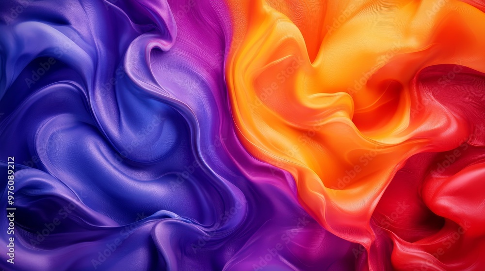 Abstract swirls of blue, purple, orange, and red paint create a vibrant and dynamic composition symbolizing energy, passion, creativity, and movement. Abstract swirls of blue, purple, orange, and red paint create a vibrant and dynamic composition symbolizing energy, passion, creativity, and movement.