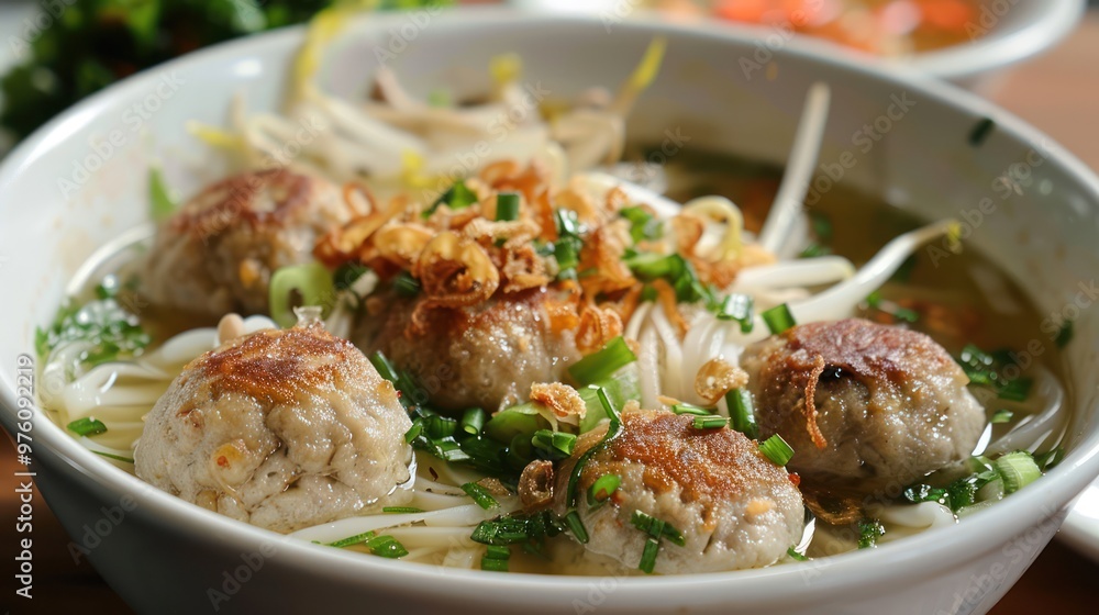 Vietnamese Noodle Soup with Meatballs Vietnamese Noodle Soup with Meatballs
