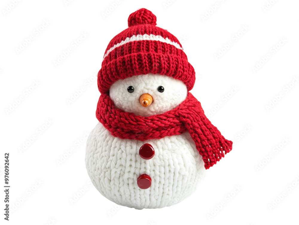 Cute snowman with red hat and scarf, isolated on a white background. PNG transparent. Cute snowman with red hat and scarf, isolated on a white background. PNG transparent.