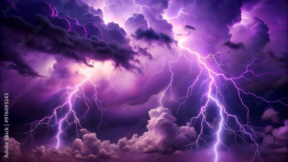 Purple background lightning on a dark stormy sky. Electric effects, thunderstorm sparking discharges. Purple background lightning on a dark stormy sky. Electric effects, thunderstorm sparking discharges.