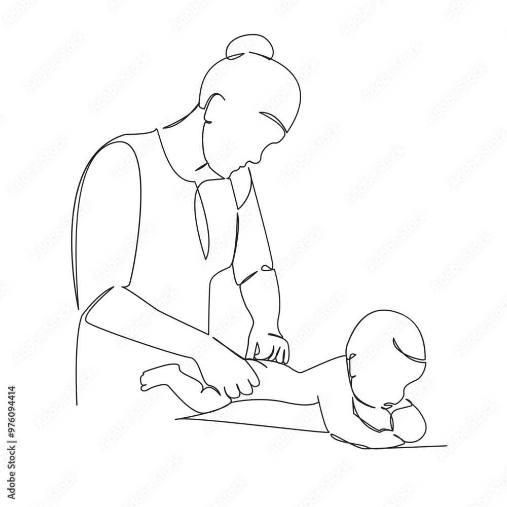 One continuous single drawing line art flat doodle mother, massaging, newborn, doctor, people, lifestyle, horizontal, care. Isolated image hand draw contour on a white background
One continuous single drawing line art flat doodle mother, massaging, newborn, doctor, people, lifestyle, horizontal, care. Isolated image hand draw contour on a white background