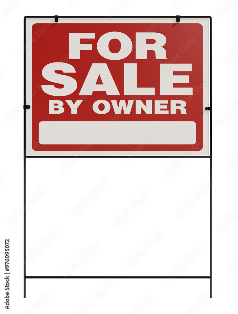 For Sale By Owner Real Estate Yard Sign Isolated. Transparent PNG. For Sale By Owner Real Estate Yard Sign Isolated. Transparent PNG.