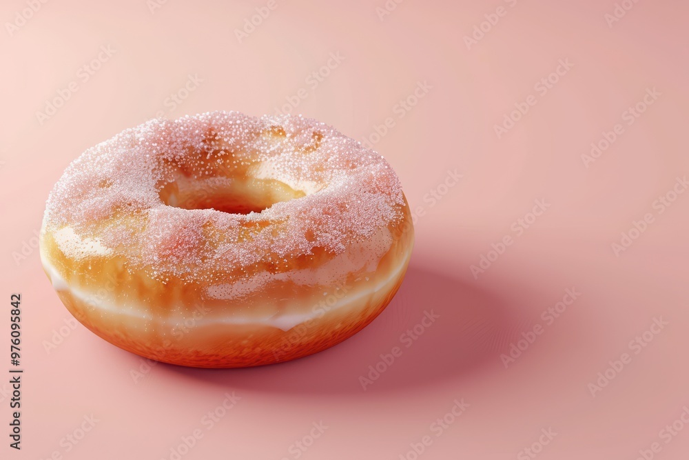 A delicious pink-glazed donut with sprinkles, perfect for desserts or sweet treats, presented on a soft pastel background. A delicious pink-glazed donut with sprinkles, perfect for desserts or sweet treats, presented on a soft pastel background.