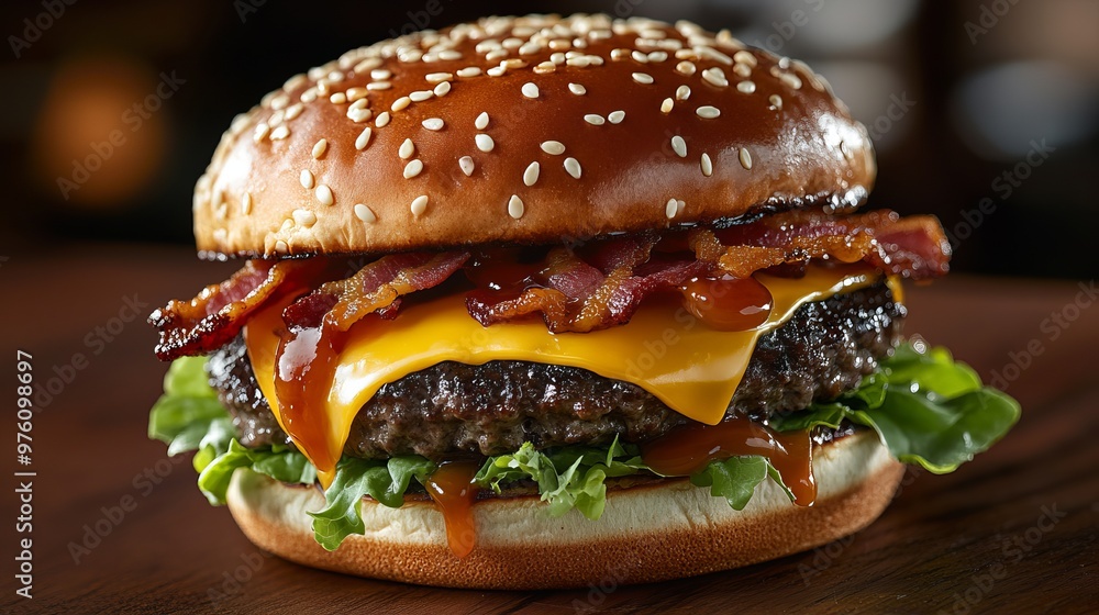 Close up burger illustration Close up burger illustration