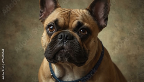 Wallpaper Mural French bulldog portrait, AI-generated. Torontodigital.ca