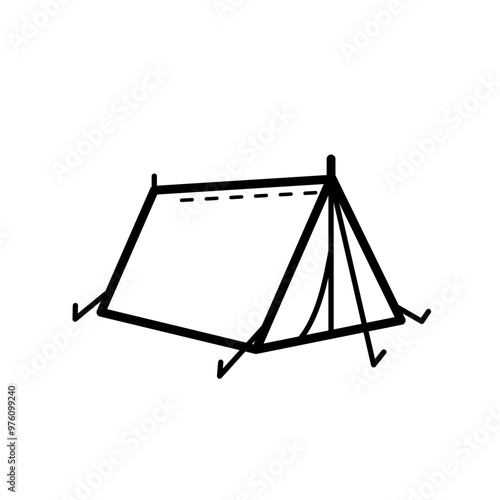 tent, camping, simple vector icon