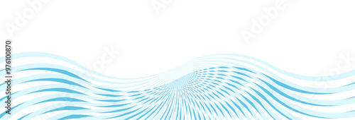 Abstract pastel light blue color wavy line isolated on white background. Luxury long backdrop. Geometric art digital design. Poster, banner. Invitation card. Copy space. Podium. med. Cute pattern.