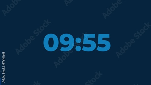 10 Minutes Countdown Timer, Blue numbers on Dark blue background		
