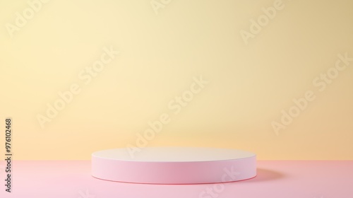 Contemporary pedestal display on pastel background for showcasing products or art in a modern setting.