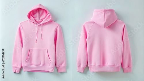Wallpaper Mural High-resolution stock photo of a blank front and back sport mockup of a white hoodie, displayed on a clean, minimalist studio background with soft lighting Torontodigital.ca