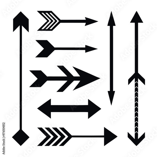 Arrows icon set isolated pointer vector design elements on white background 