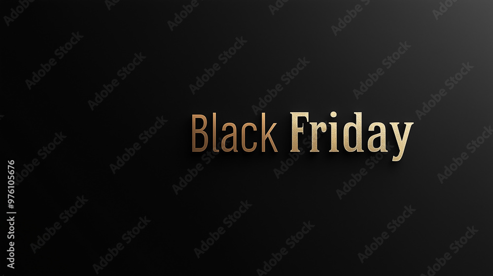 Gold Black Friday text on dark minimalist background with copy space Gold Black Friday text on dark minimalist background with copy space