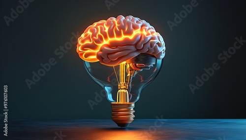 Afrofuturism Light Bulb with Brain in Hyperrealist Style, AI-Generated Masterpiece photo