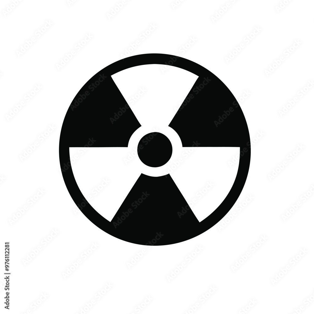 a Radiation icon, silhouette vector illustration, isolated white background a Radiation icon, silhouette vector illustration, isolated white background