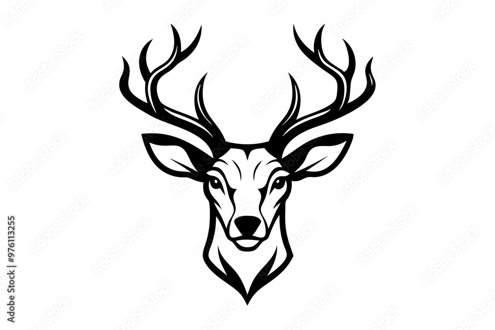 Deer head vector line art illustration Deer head vector line art illustration