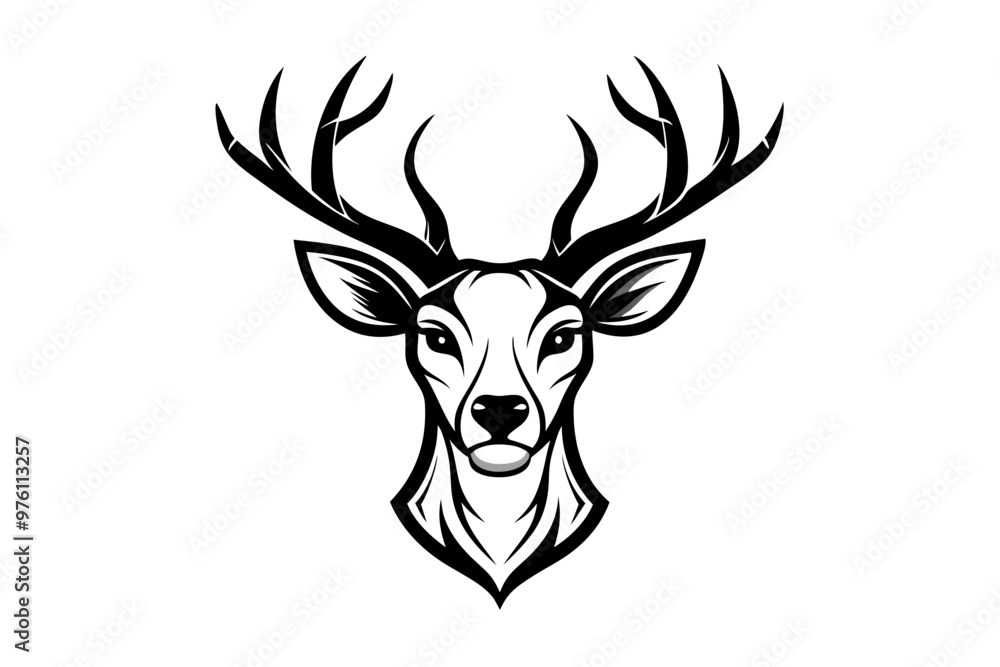 Deer head vector line art illustration Deer head vector line art illustration