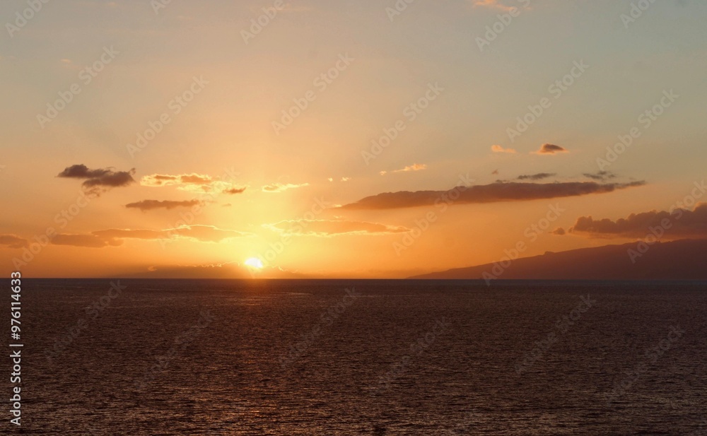 Fototapeta premium Sunset over the ocean, Canary’s Island