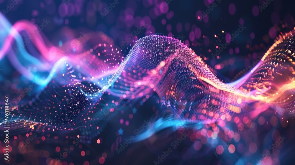 Abstract sound waves representing electronic music. Abstract sound waves representing electronic music.