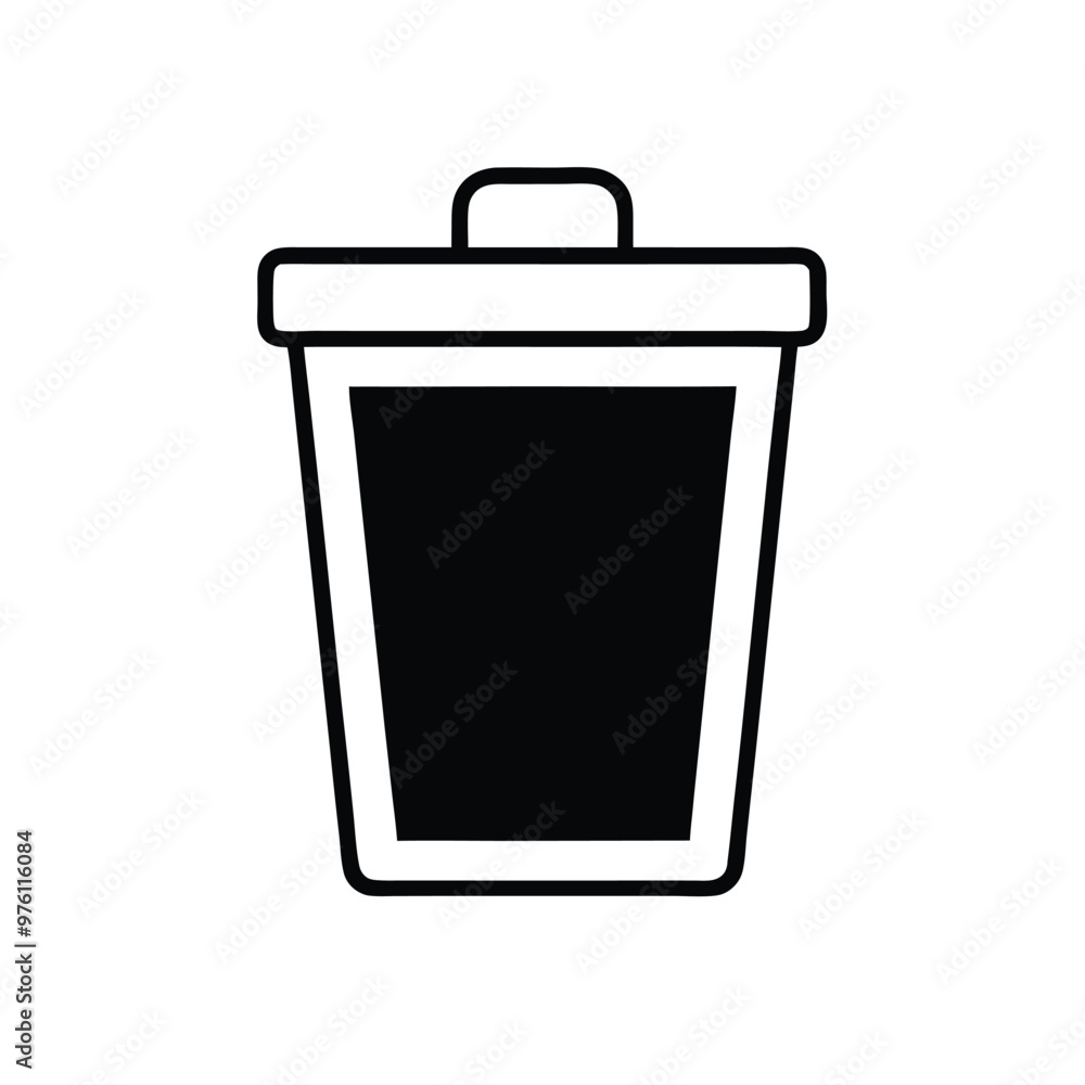 a Set of Trash can icon, silhouette vector illustration, isolated white background a Set of Trash can icon, silhouette vector illustration, isolated white background