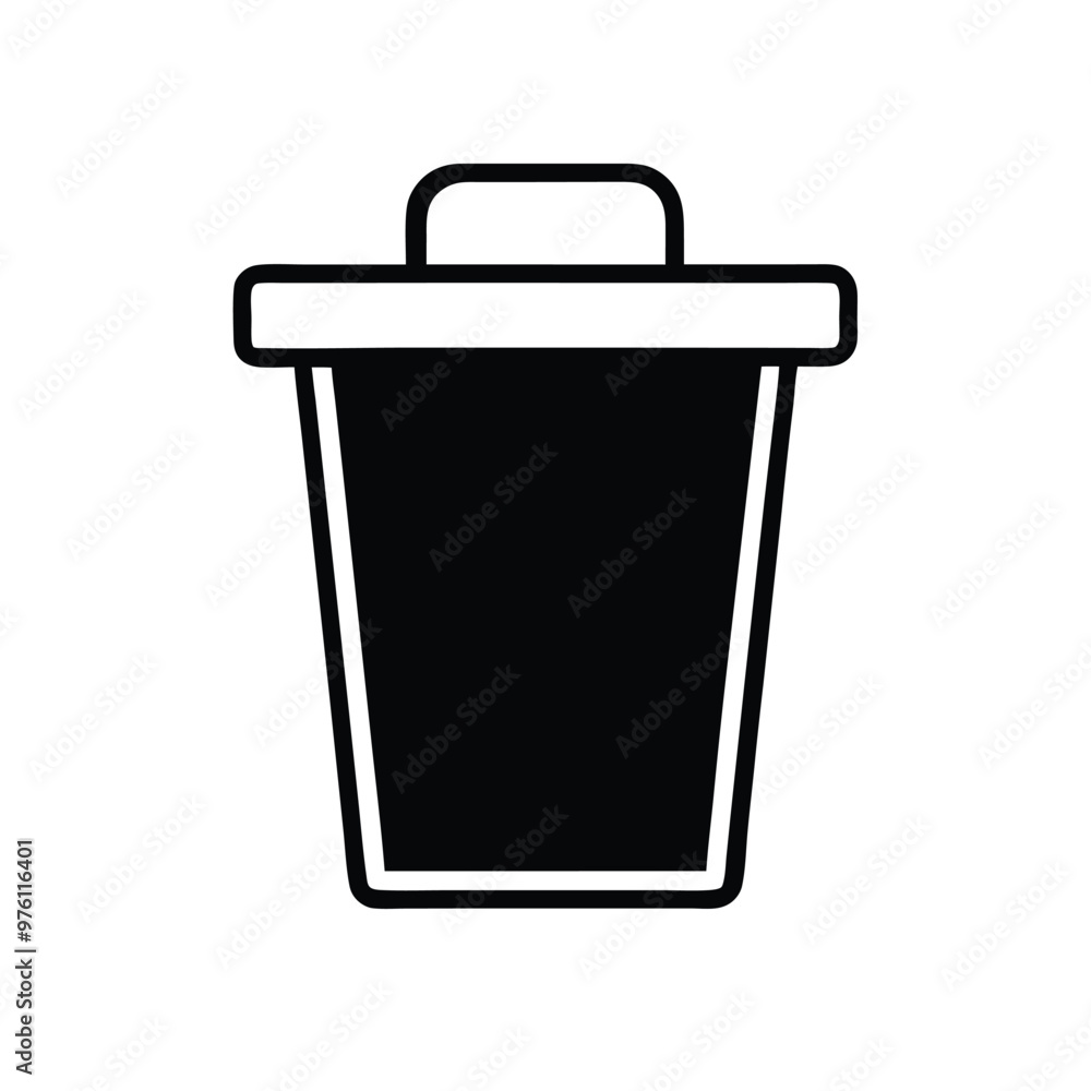 a Set of Trash can icon, silhouette vector illustration, isolated white background a Set of Trash can icon, silhouette vector illustration, isolated white background