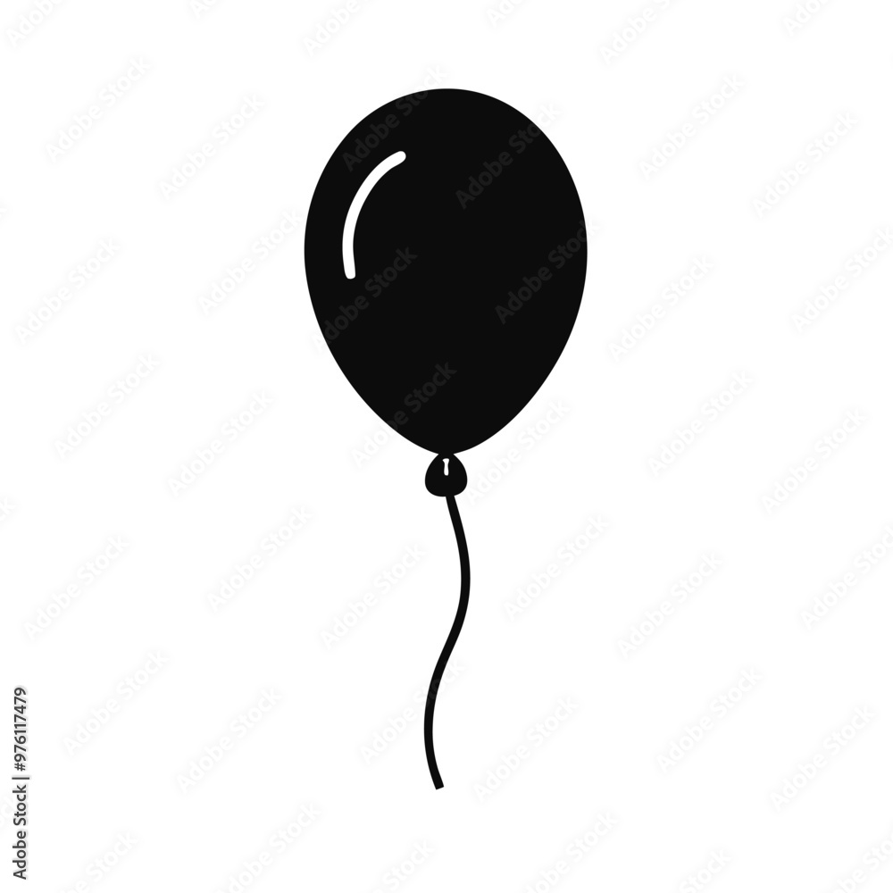 Balloon Icon, silhouette vector illustration, isolated white background Balloon Icon, silhouette vector illustration, isolated white background