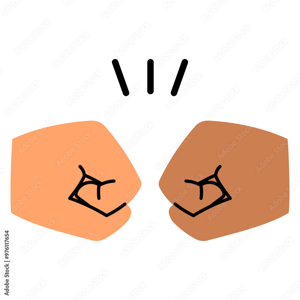 Fototapeta premium fist bump hand gesture illustration