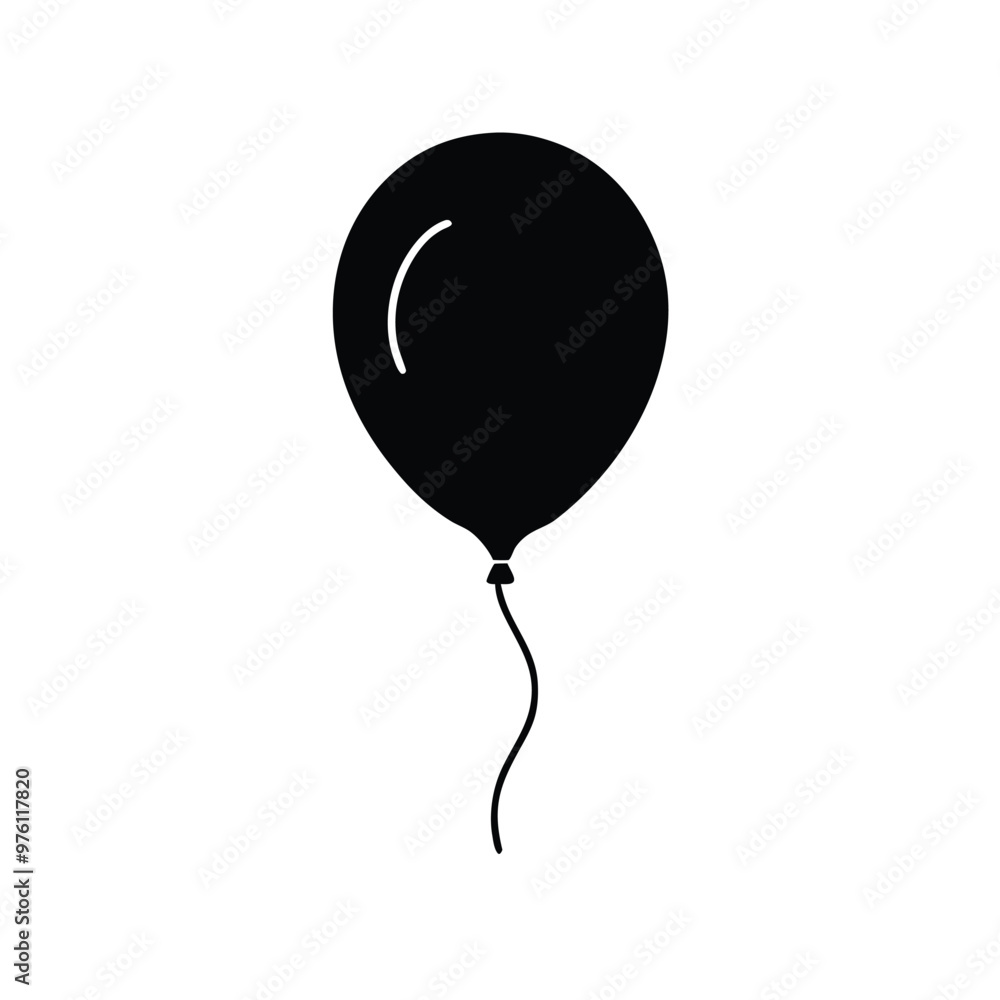 Balloon Icon, silhouette vector illustration, isolated white background Balloon Icon, silhouette vector illustration, isolated white background